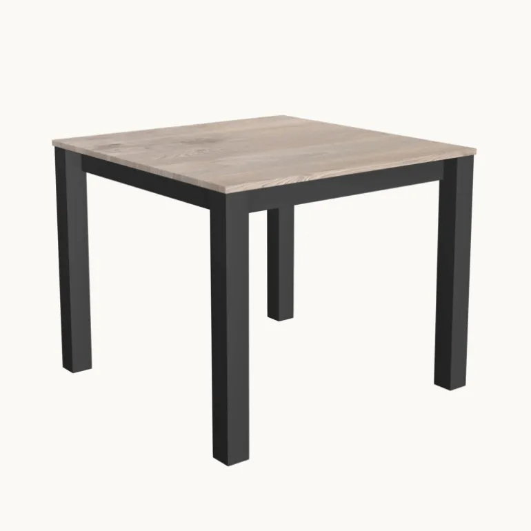 Verona Table carrée avec pieds métal conçue en Belgique