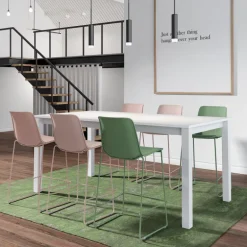 Verona Table snack rectangulaire belge en stratifié et pieds métal