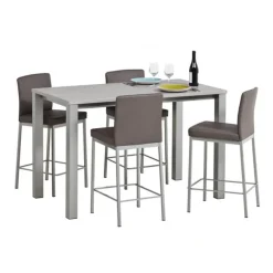 Verona Table snack rectangulaire belge en stratifié et pieds métal