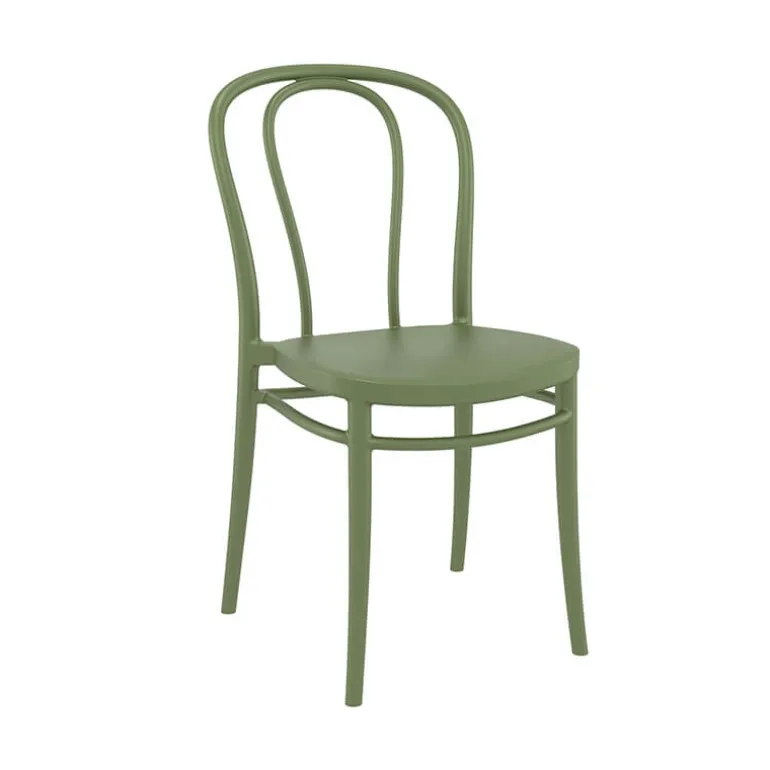Victor Chaise de jardin bistrot empilable en polypropylène