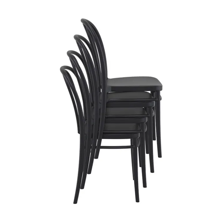 Victor Chaise de jardin bistrot empilable en polypropylène