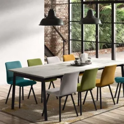 Victoria Table avec allonge et pieds en métal