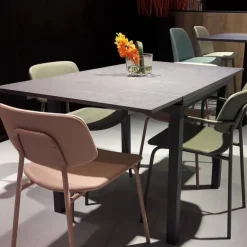 Vienna Table de cuisine carrée extensible pieds en métal