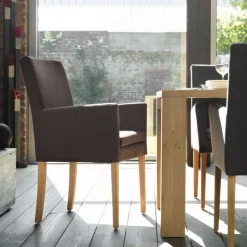 Vigo Mobitec® Fauteuil de salon en bois et tissu