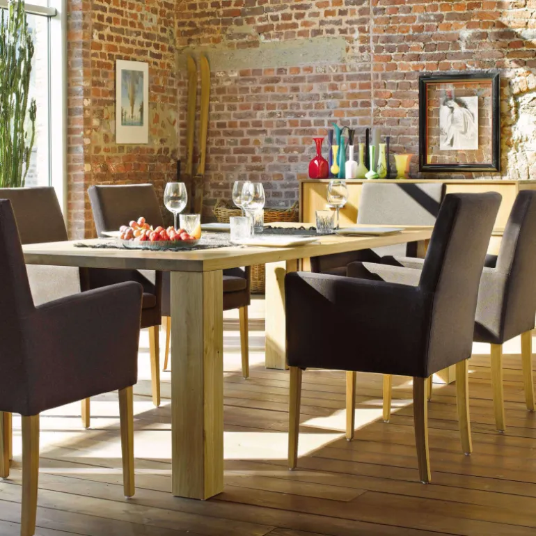 Vigo Mobitec® Fauteuil de salon en bois et tissu