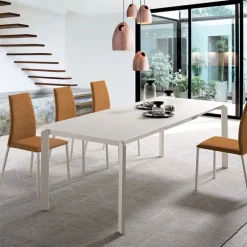 Vision Table à manger en verre rectangulaire avec allonge