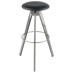 Vérone Carrier® Tabouret de bar pivotant sans dossier en synthétique et métal
