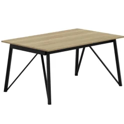 Wacko Table design industriel extensible avec pieds en métal
