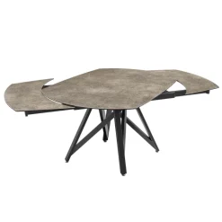 WarholTable moderne en céramique extensible avec pied central design en métal noir