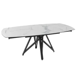 WarholTable moderne en céramique extensible avec pied central design en métal noir