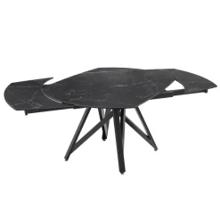 WarholTable moderne en céramique extensible avec pied central design en métal noir