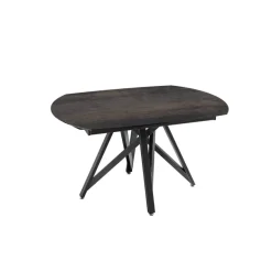 WarholTable moderne en céramique extensible avec pied central design en métal noir