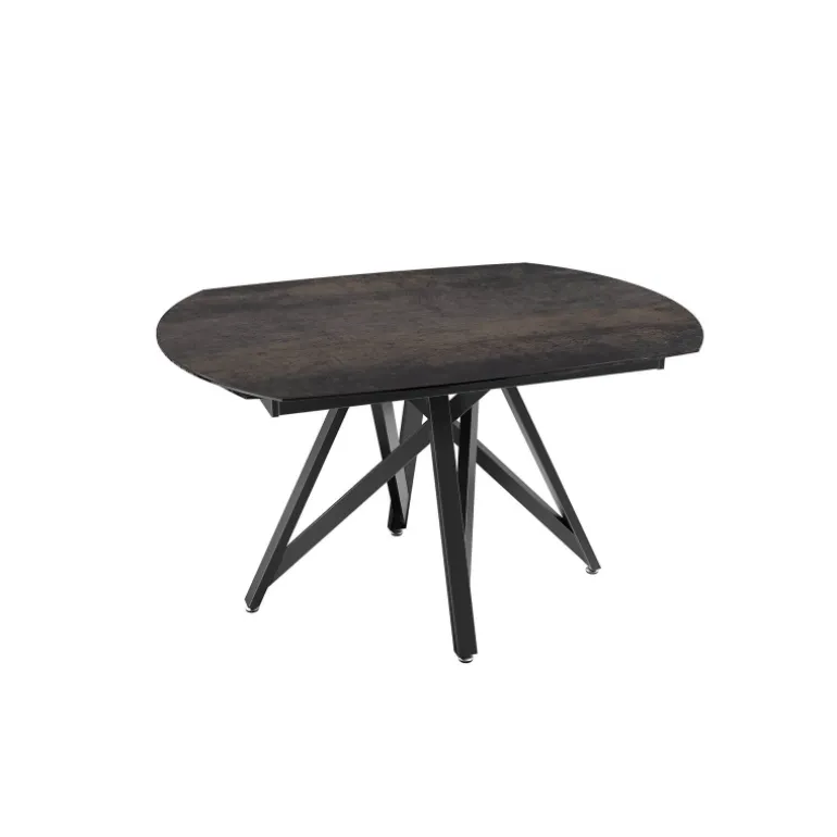WarholTable moderne en céramique extensible avec pied central design en métal noir