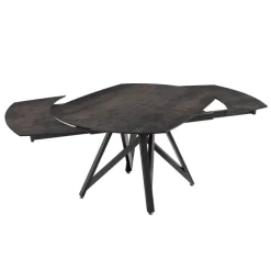 WarholTable moderne en céramique extensible avec pied central design en métal noir