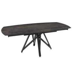 WarholTable moderne en céramique extensible avec pied central design en métal noir