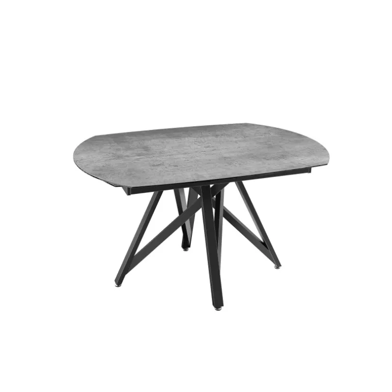 WarholTable moderne en céramique extensible avec pied central design en métal noir