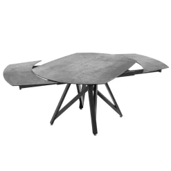 WarholTable moderne en céramique extensible avec pied central design en métal noir