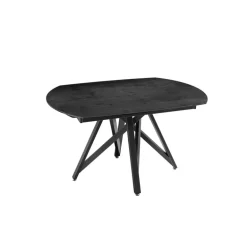 WarholTable moderne en céramique extensible avec pied central design en métal noir