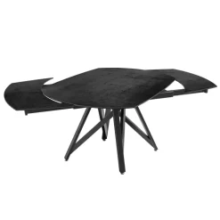 WarholTable moderne en céramique extensible avec pied central design en métal noir