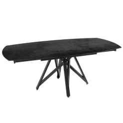 WarholTable moderne en céramique extensible avec pied central design en métal noir