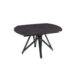 WarholTable moderne en céramique extensible avec pied central design en métal noir