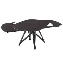 WarholTable moderne en céramique extensible avec pied central design en métal noir