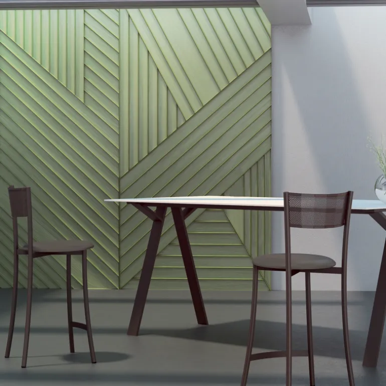 Wasabi Carrier® Tabouret haut en simili et structure en métal fabrication française