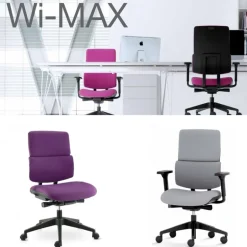 Wi max Chaise de bureau en tissu avec roulettes