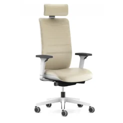 Wi Max Fauteuil de direction en cuir à roulettes