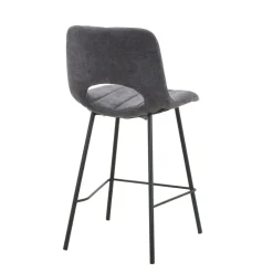 WilliamTabouret cosy en tissu avec pieds en métal noir