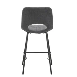 WilliamTabouret cosy en tissu avec pieds en métal noir