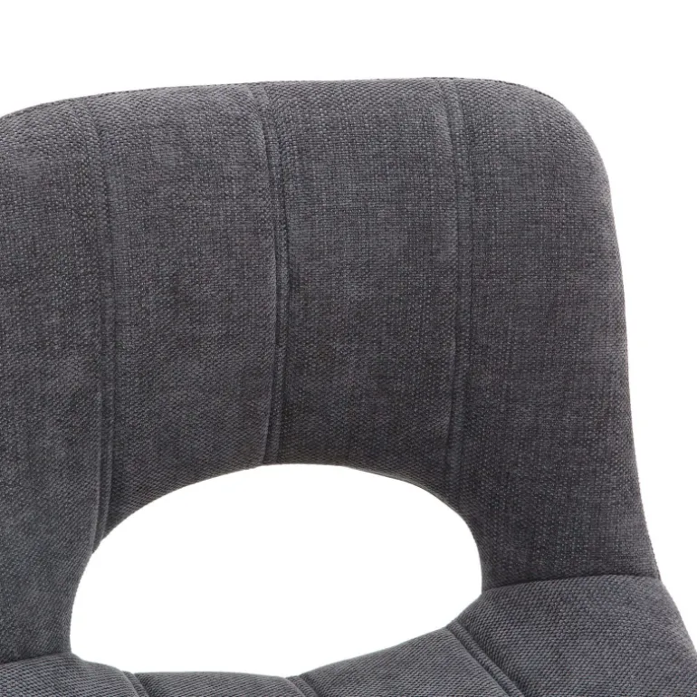 WilliamTabouret cosy en tissu avec pieds en métal noir