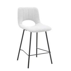 WilliamTabouret cosy en tissu avec pieds en métal noir