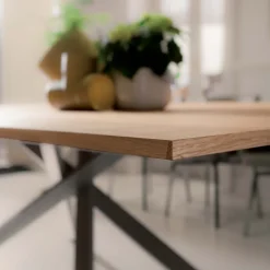 4x4 Table design extensible rectangulaire en bois et métal