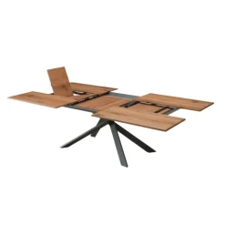 4x4 Table design extensible rectangulaire en bois et métal