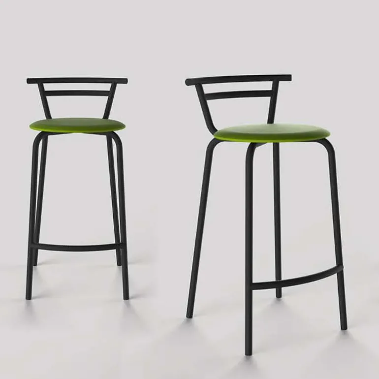 Xélus Carrier® Tabouret snack fabriqué en France assise ronde rembourrée et structure métal