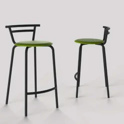 Xélus Carrier® Tabouret snack fabriqué en France assise ronde rembourrée et structure métal