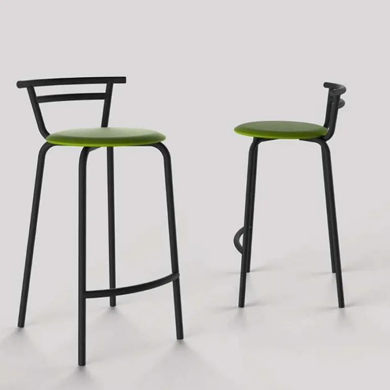 Xélus Carrier® Tabouret snack fabriqué en France assise ronde rembourrée et structure métal