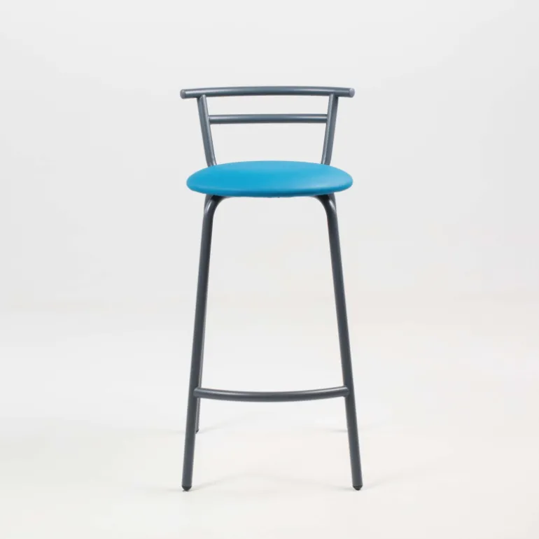 Xélus Carrier® Tabouret snack fabriqué en France assise ronde rembourrée et structure métal