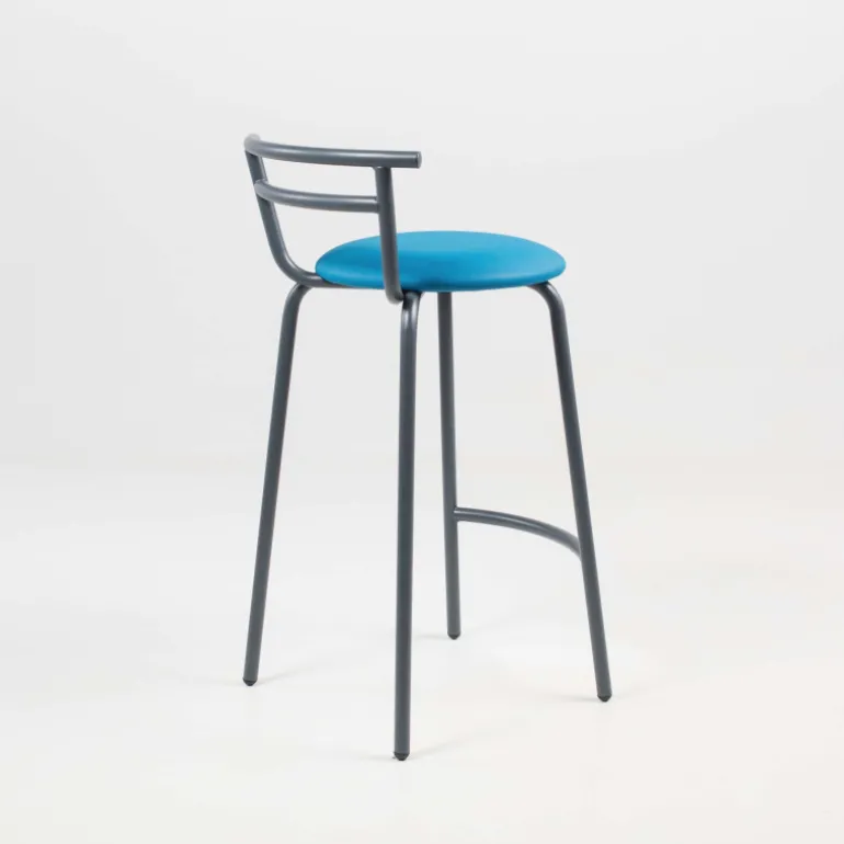 Xélus Carrier® Tabouret snack fabriqué en France assise ronde rembourrée et structure métal