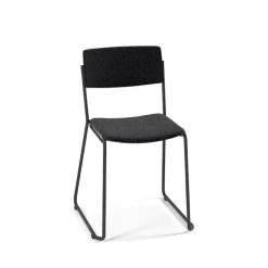 Zoom Chaise de salle à manger épurée en tissu pieds en traîneau