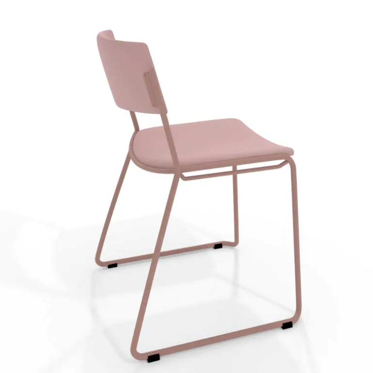 Zoom Chaise moderne en simili avec pieds traîneau