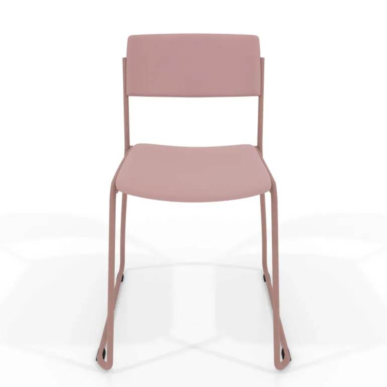 Zoom Chaise moderne en simili avec pieds traîneau