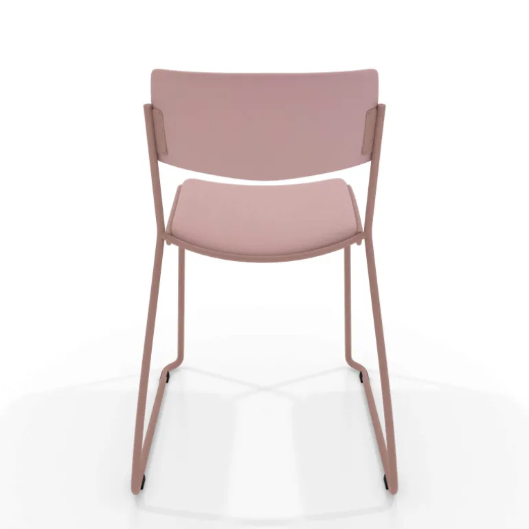 Zoom Chaise moderne en simili avec pieds traîneau