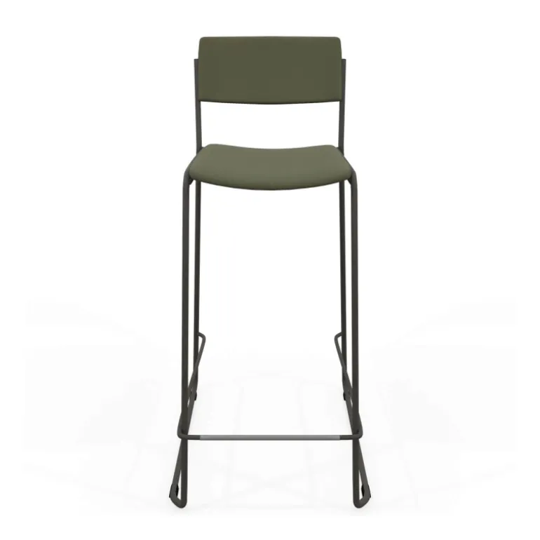 Zoom Tabouret de bar moderne en simili avec pieds traîneau