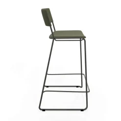 Zoom Tabouret de bar moderne en simili avec pieds traîneau