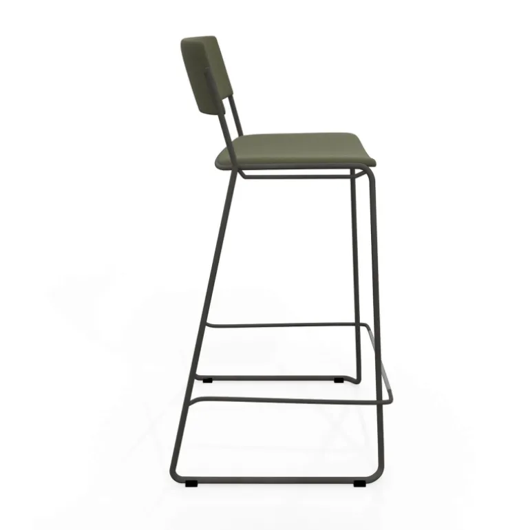 Zoom Tabouret de bar moderne en simili avec pieds traîneau