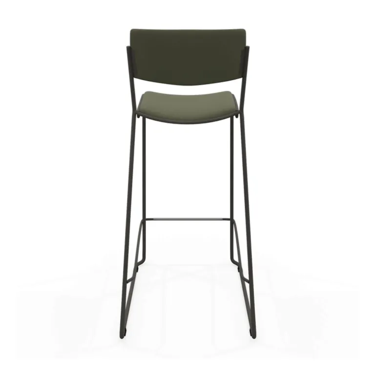 Zoom Tabouret de bar moderne en simili avec pieds traîneau