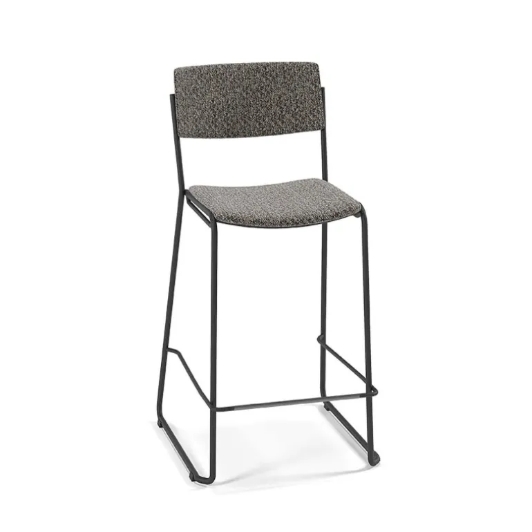 Zoom Tabouret snack moderne en tissu pieds traîneau