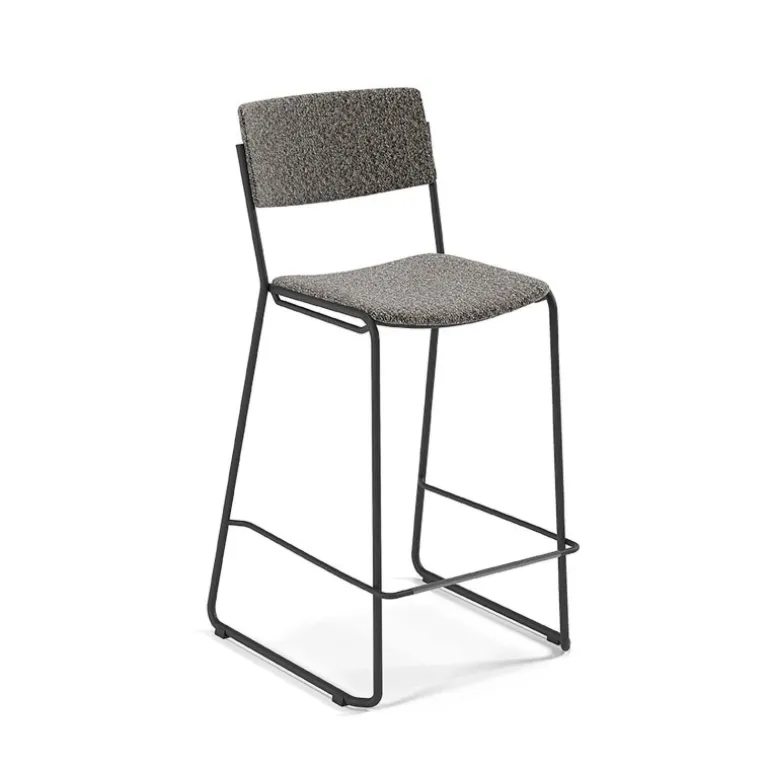 Zoom Tabouret snack moderne en tissu pieds traîneau